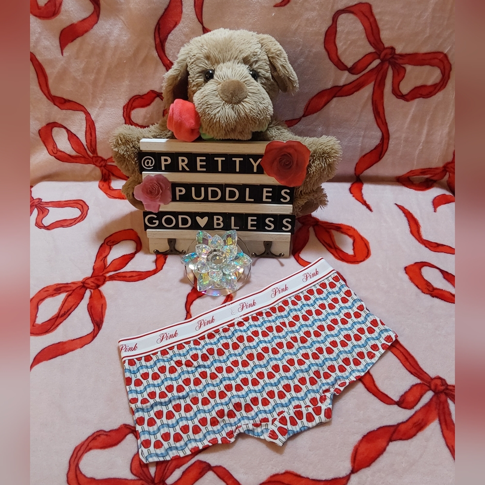 🇺🇸 PINK Patriotic Logo Cotton Boyshort Panty 🇺🇸 - Picture 2 of 12